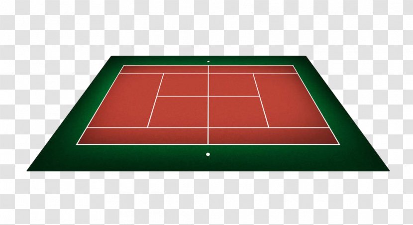 Tennis Centre Ball Game Area Angle - Rectangle - Hand Painted Red Badminton Court Transparent PNG