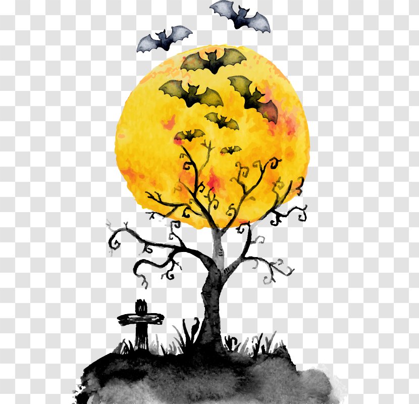 Halloween Cemetery - Poster - Design Elements Transparent PNG