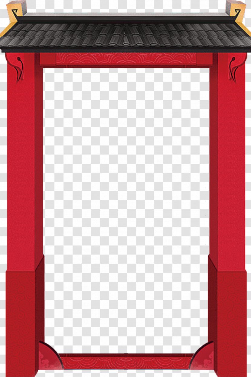 China Chinese New Year Oudejaarsdag Van De Maankalender Traditional Holidays Reunion Dinner - Red Border Gate Transparent PNG