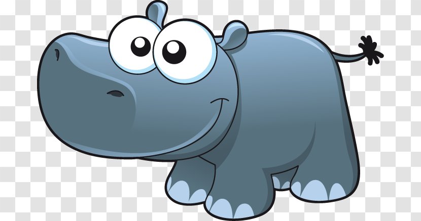 Hippopotamus Cartoon Drawing Clip Art - Fauna - Big Eyes Hippo Pattern Transparent PNG