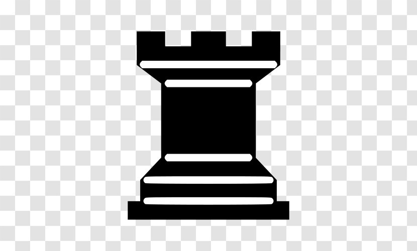 Chess Piece Rook White And Black In Clip Art - Monochrome Transparent PNG