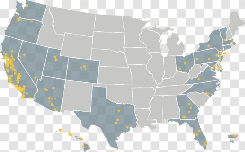 United States Of America Company Presidential Election, 1864 Business - Us State - Solar Energy Map Transparent PNG