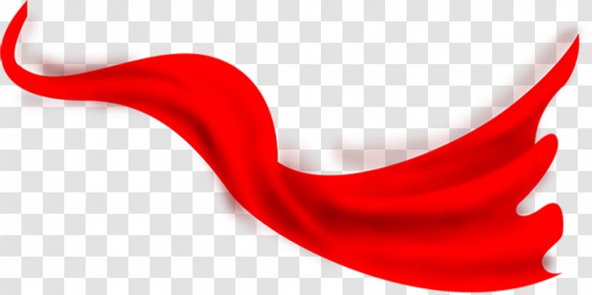 Red Ribbon Textile - Flying Party Building Transparent PNG