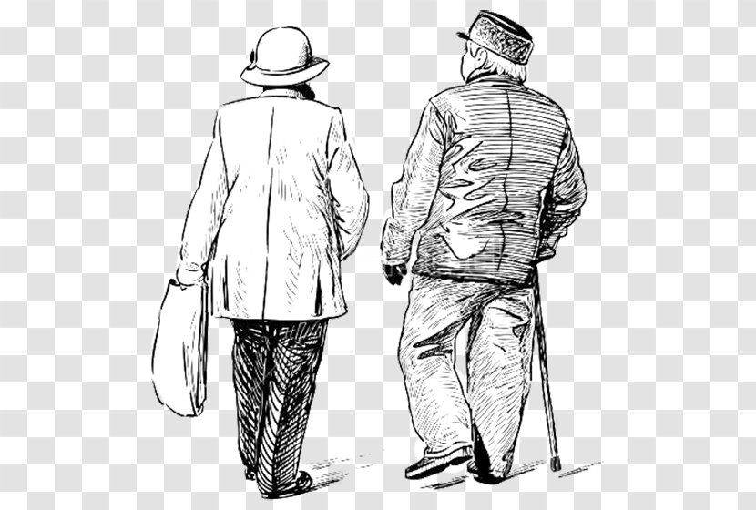 Drawing Old Age Sketch - Joint - The Man Back Transparent PNG