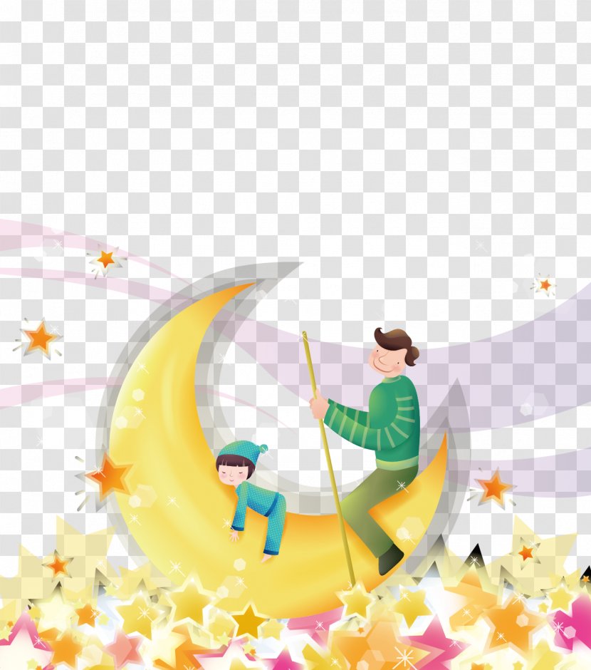 Cartoon Son Illustration - Family - Moon Ship Transparent PNG