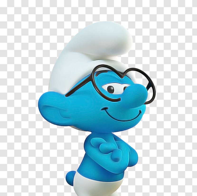 Brainy Smurf Blue - Cartoon - Action Figure Animation Transparent PNG