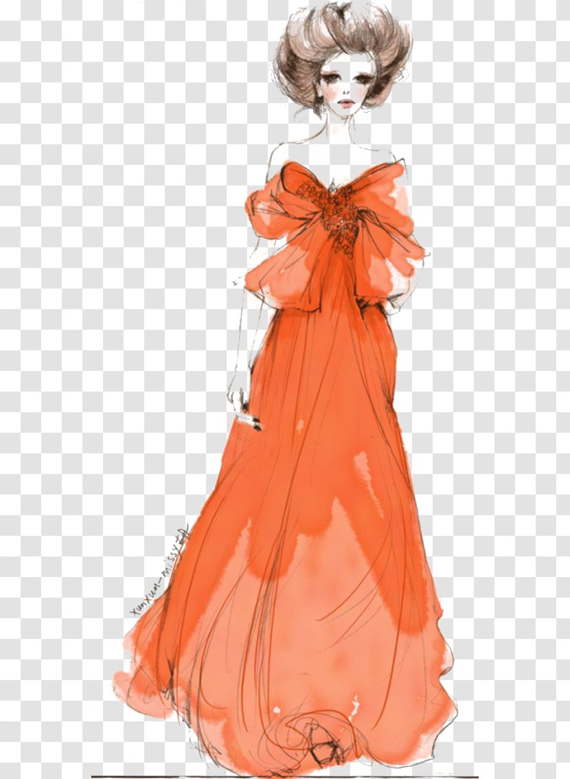 Watercolor: Flowers Dress Woman - Silhouette - Watercolor Transparent PNG