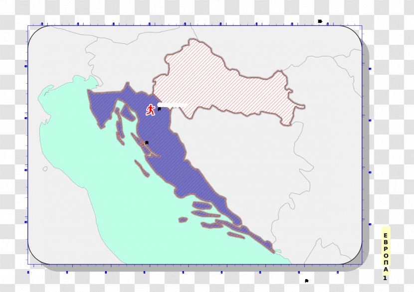 Croatian Via Dinarica Kajkavian Bumper Sticker - Croatia Map Transparent PNG