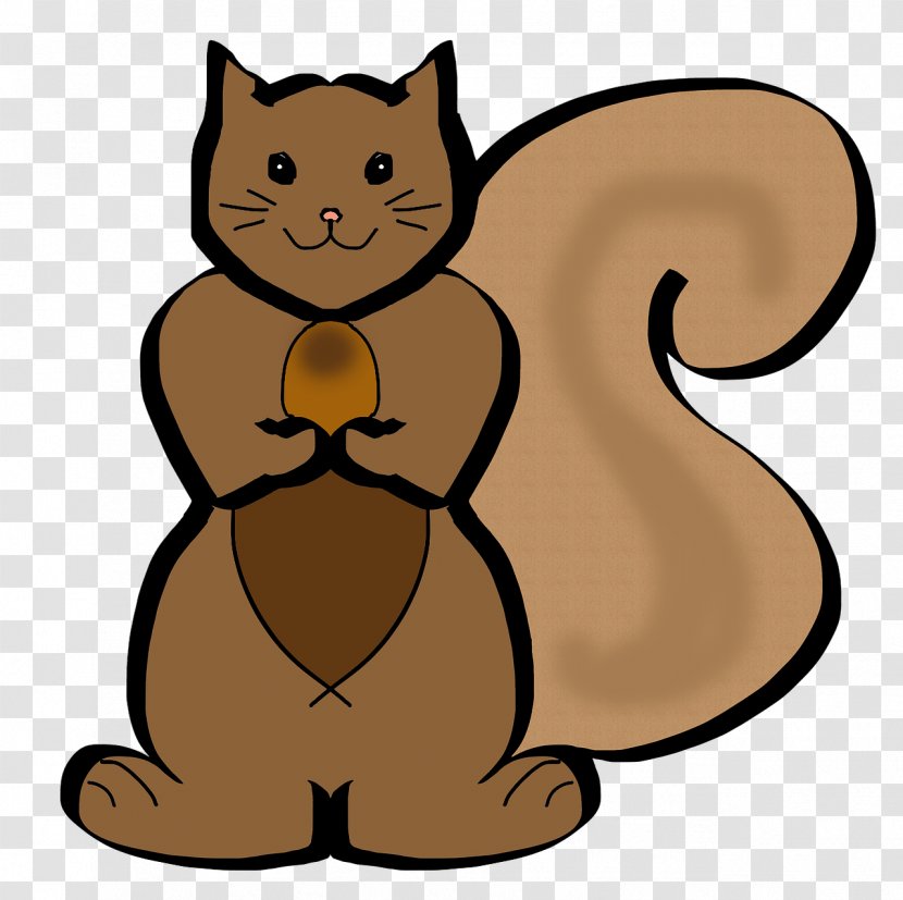 Squirrel Whiskers Kitten Illustration - Cartoon - Brown Transparent PNG