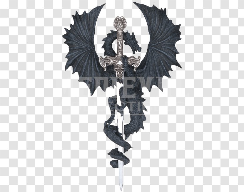 Statue Fantasy Figurine Dragon Sword - Magic Transparent PNG