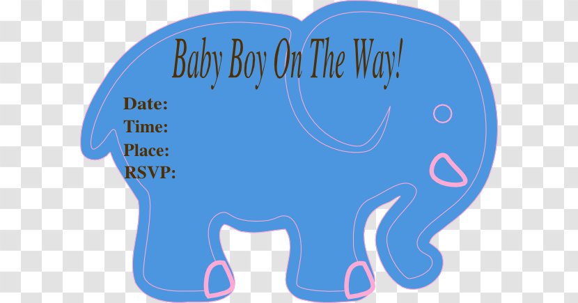 Baby Shower Elephantidae Infant Boy Clip Art - Heart - Frame Transparent PNG
