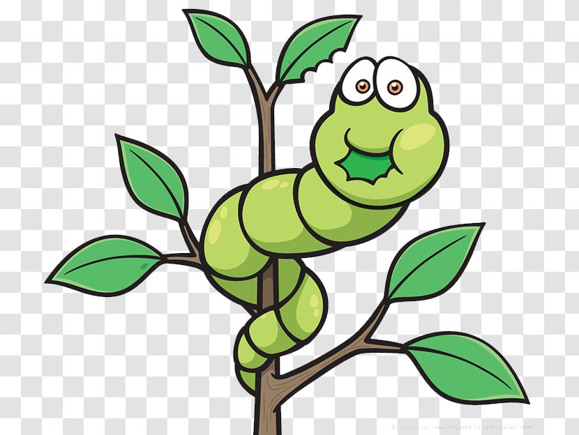 Worm Cartoon Royalty-free Illustration - Plant - Green Caterpillar Transparent PNG