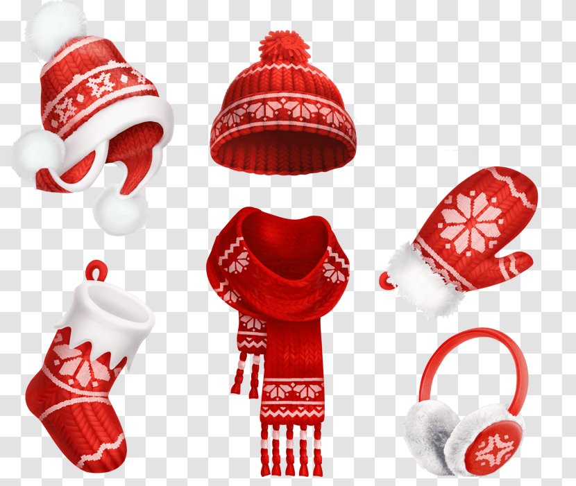 Santa Claus Knit Cap Vector Graphics Hat - Winter Clothing - Bonnet Ornement Transparent PNG