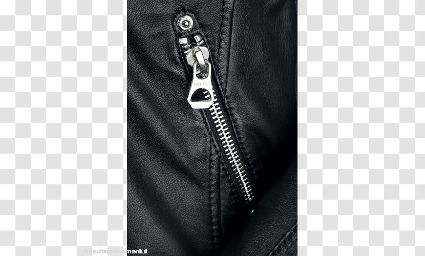 Zipper Leather Jacket Black - Chain Transparent PNG