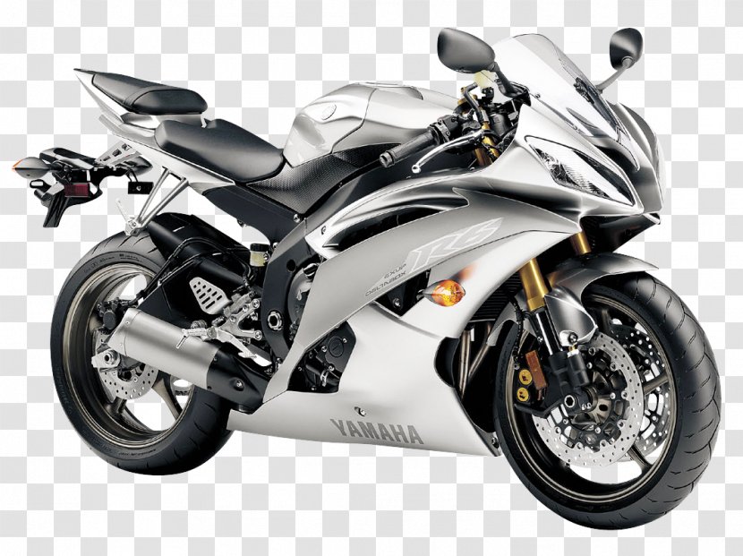 Yamaha Motor Company YZF-R6 Motorcycle YZF-R1 Sport Bike - Exhaust System - R6 Liquid Silver Transparent PNG