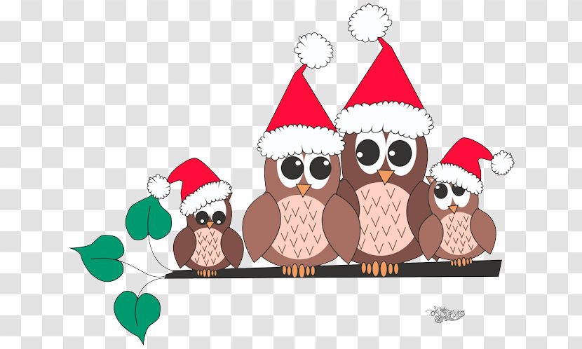 Owl Christmas Graphics Vector Royalty-free Day - Cartoon - Panier Banner Transparent PNG