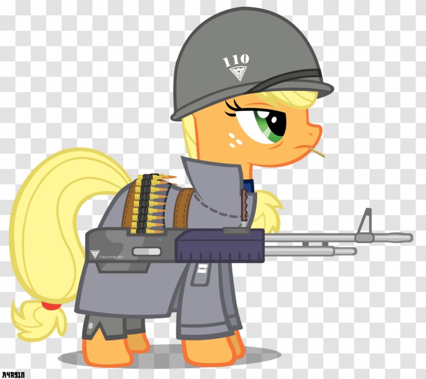 Applejack Pony Equestria DeviantArt - Cartoon - Machine Gun Transparent PNG