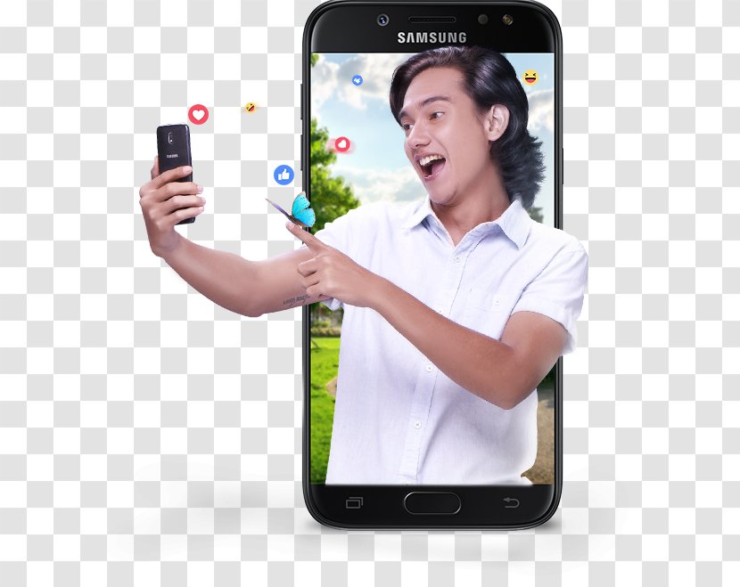 Smartphone Telephone Samsung Galaxy J Portable Communications Device - Communication - Selfie Transparent PNG