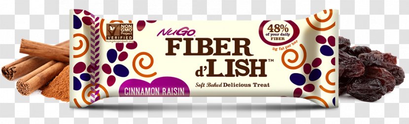 Nugo Nutrition Bar Fiber DLish Raisin Dietary Chocolate - Cinnamon Transparent PNG