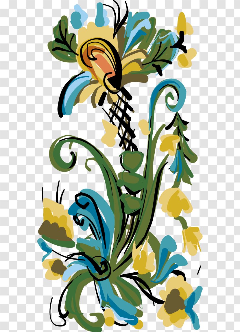 Floral Design Graphic Flower - Plant Stem - Hand-painted Decoration Transparent PNG