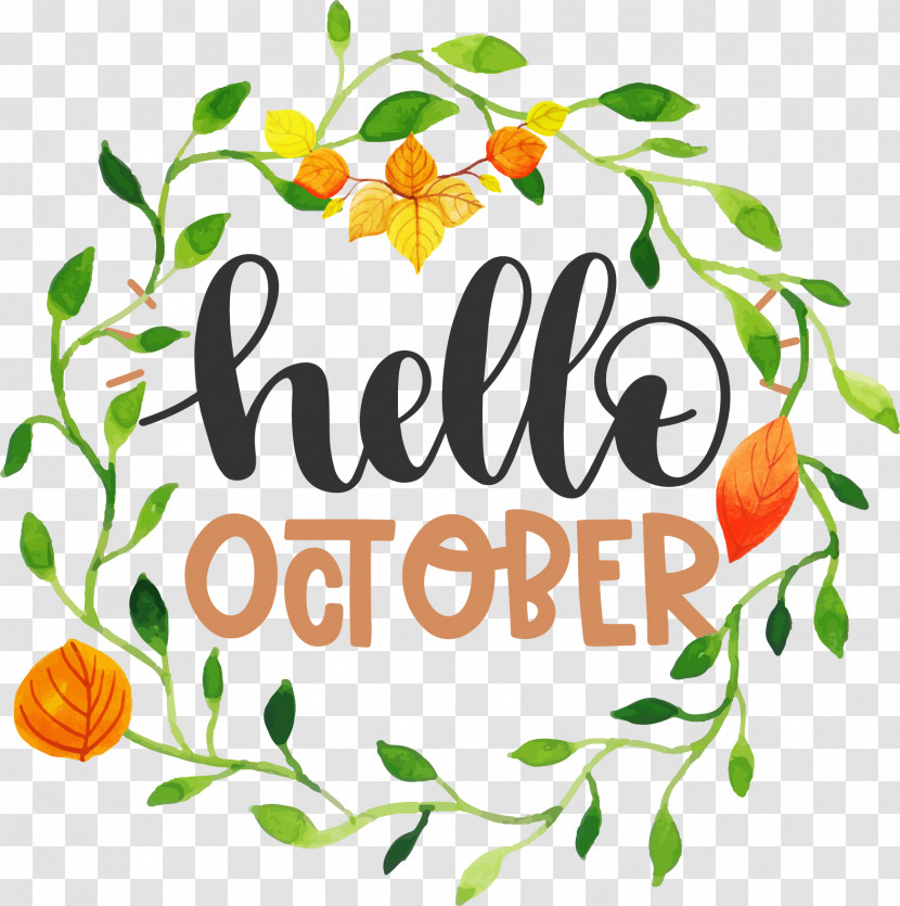 Hello October Autumn Transparent PNG