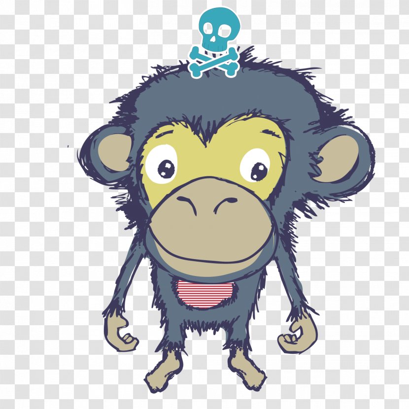 Monkey T-shirt Cartoon Illustration - Smile - Cute Little Transparent PNG
