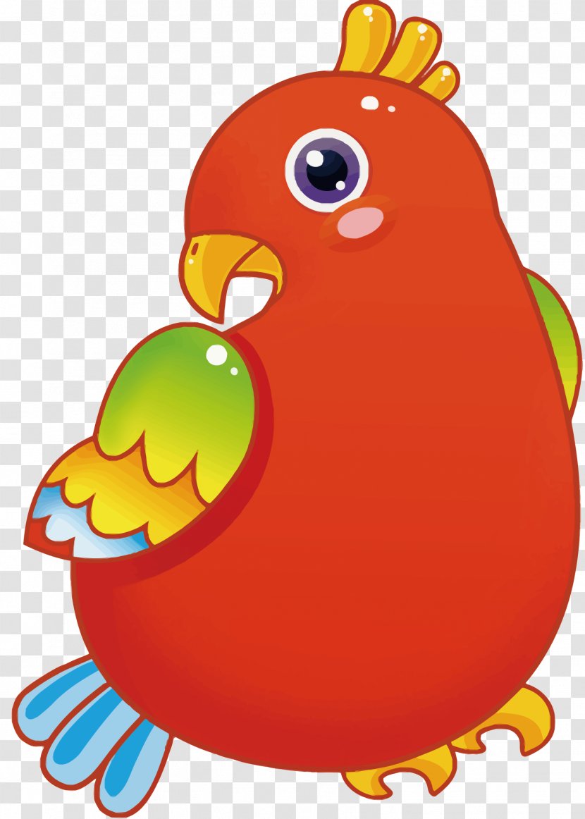 Parrot Bird Cartoon - Vector Red Transparent PNG