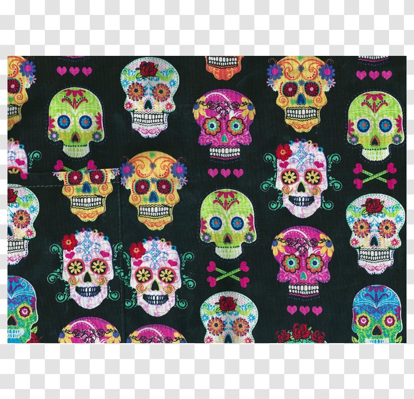 Calavera Skull Textile Day Of The Dead Wallet - Zipper Transparent PNG