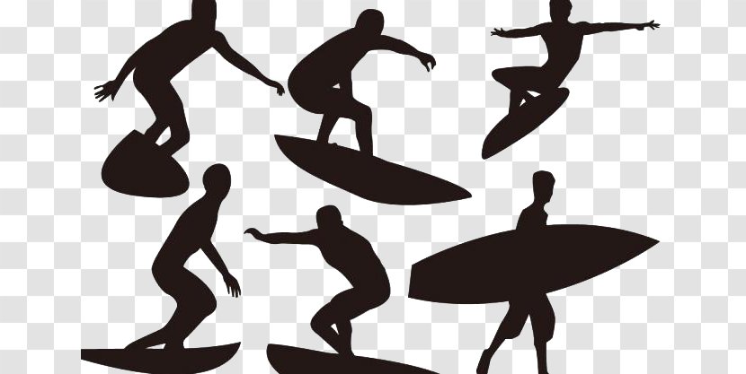 Surfing Silhouette - Joint Transparent PNG