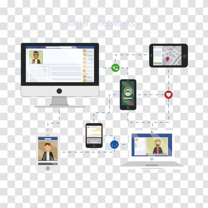 Multimedia Computer Network - Inputoutput - Vector And Mobile Phone Material Transparent PNG