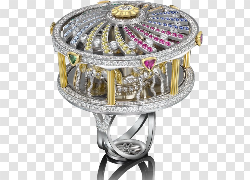Ring Jewellery Diamond Carousel Colored Gold - Silver Transparent PNG