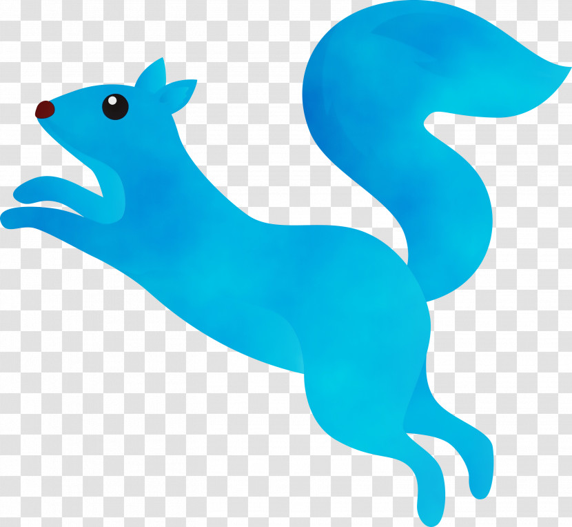Turquoise Animal Figure Aqua Tail Squirrel Transparent PNG