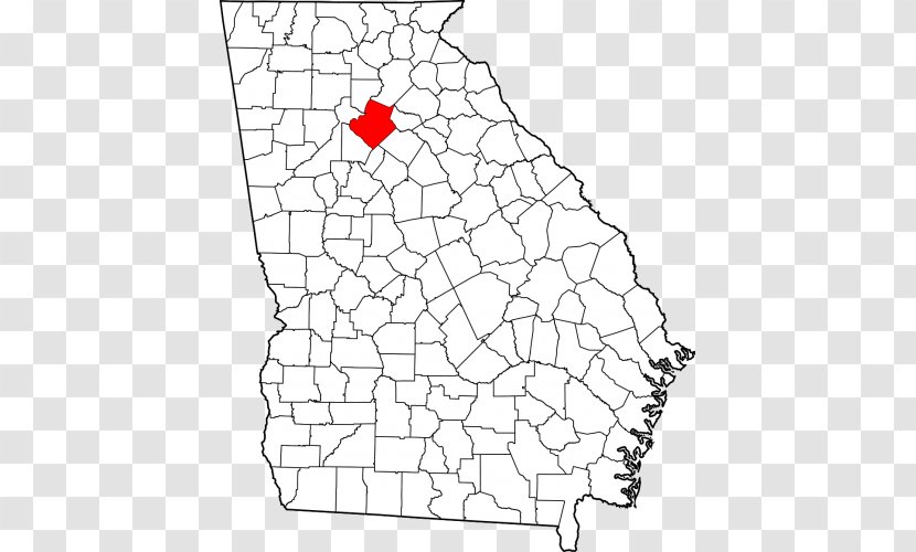 Gwinnett County, Georgia Hall Forsyth Fulton Cuthbert - Monochrome - Map Transparent PNG