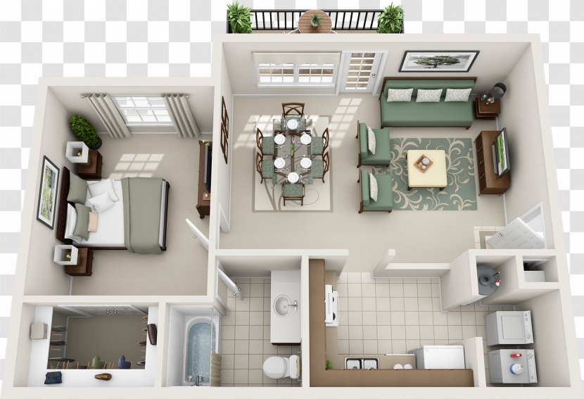 3D Floor Plan Marina Del Rey Bedroom Apartment Transparent PNG