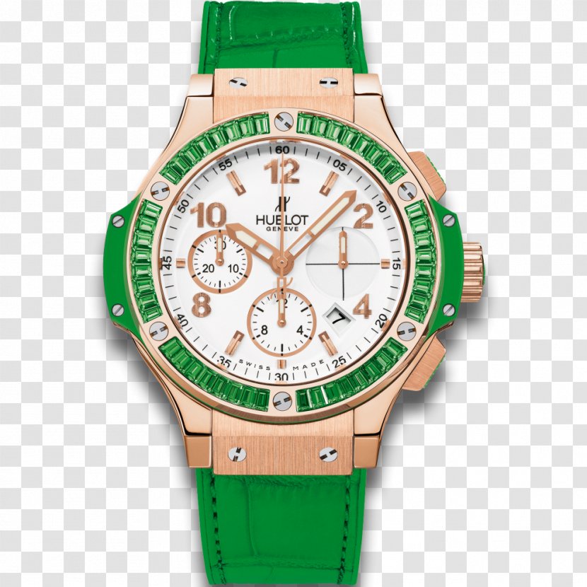 Hublot Automatic Watch Chronograph Jewellery - Colored Gold - Green Apple Slice Transparent PNG