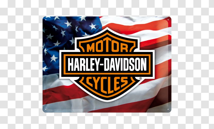 HARLEY-DAVIDSON Motorcycle Nostalgic Arts - Label - Harley DavidsonAmerican Flag With Logo30cm X 40cm Tin Sign Davidson Garage Embossed Steel 12