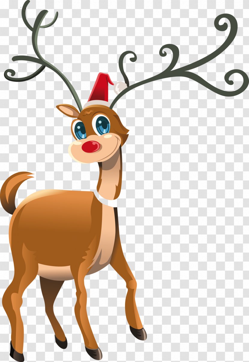 Rudolph Reindeer Christmas Card Clip Art - Santa Claus Transparent PNG