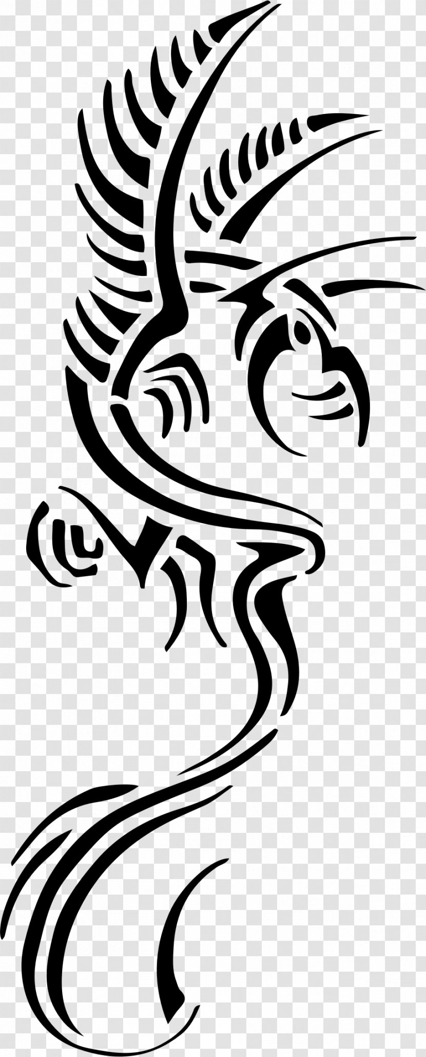 Dragon Legendary Creature Tattoo Clip Art - Fictional Character - Tribal Transparent PNG