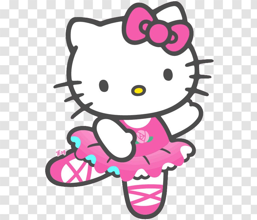 Hello Kitty Animation - Silhouette - With Balloons Transparent PNG