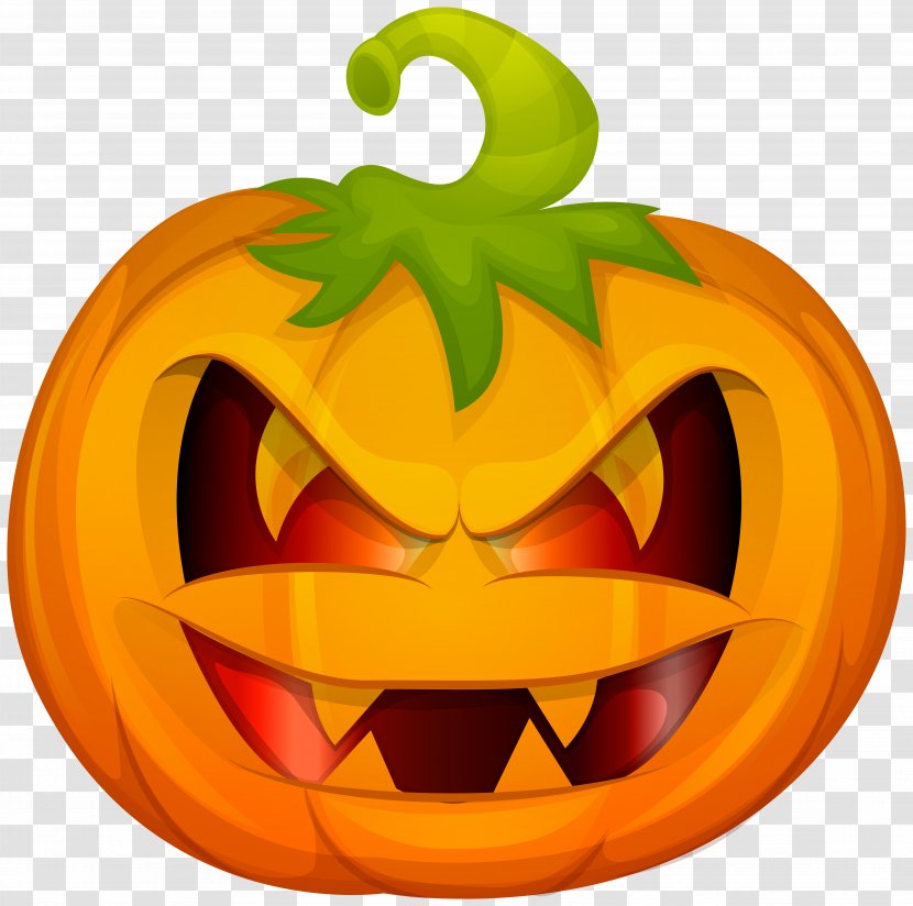 Jack-o'-lantern Calabaza Pumpkin Halloween Clip Art - Cucumber Gourd And Melon Family - Transparent PNG