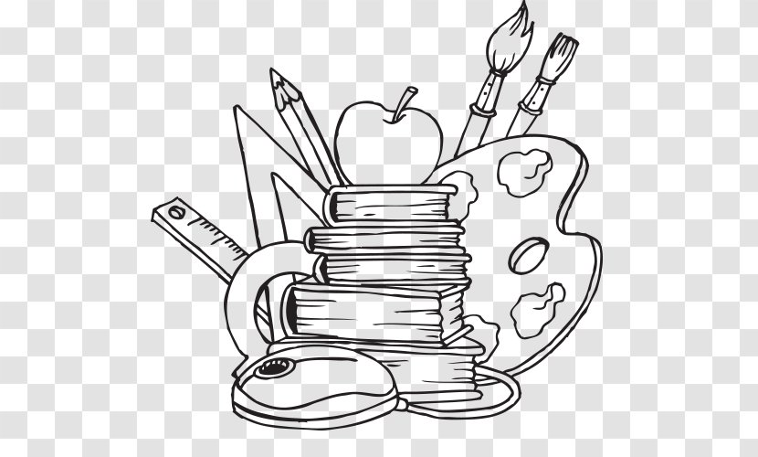 Learning Drawing Textbook Painting - Arm - Materials,desk,Learn,textbook,school Bag,pen,Line Effect Transparent PNG