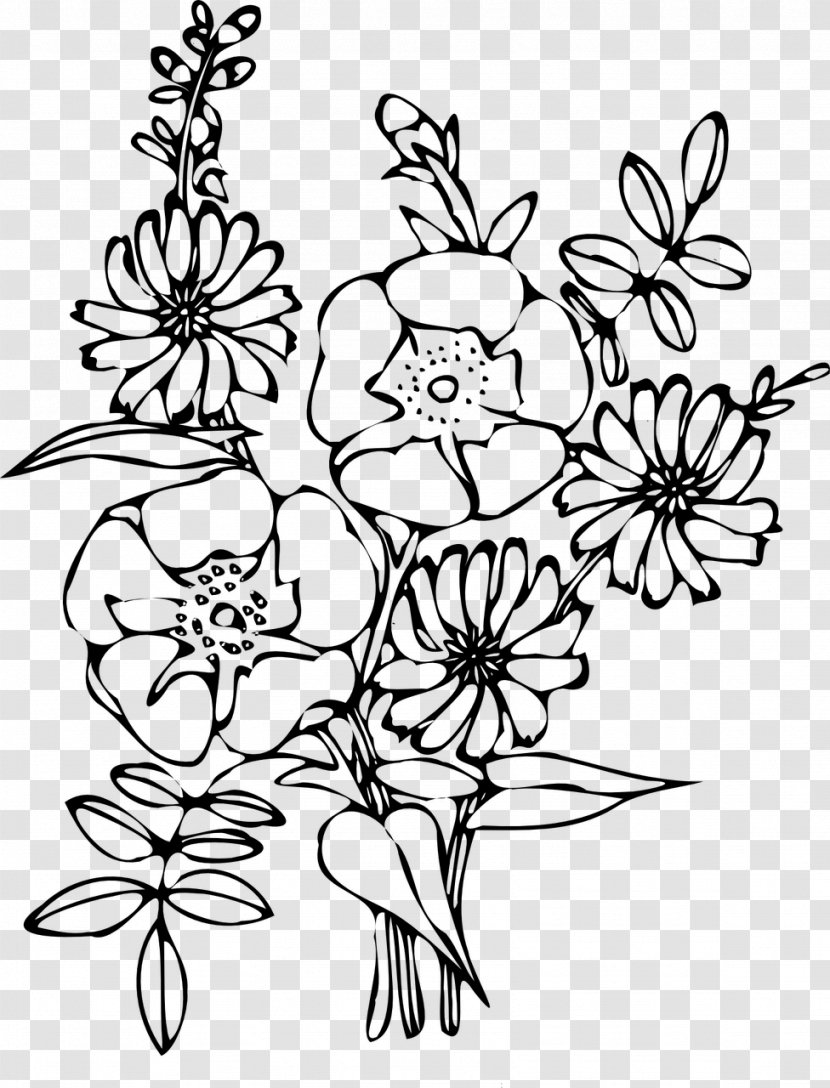 Floral Design Flower Bouquet Coloring Book Clip Art - Petal Transparent PNG