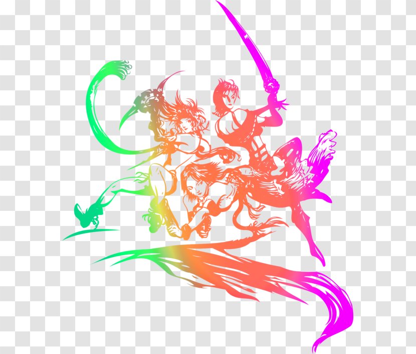 Final Fantasy X-2 X/X-2 HD Remaster XV XIII-2 - Text - Colorful Cartoon Female Warrior Decoration Pattern Transparent PNG