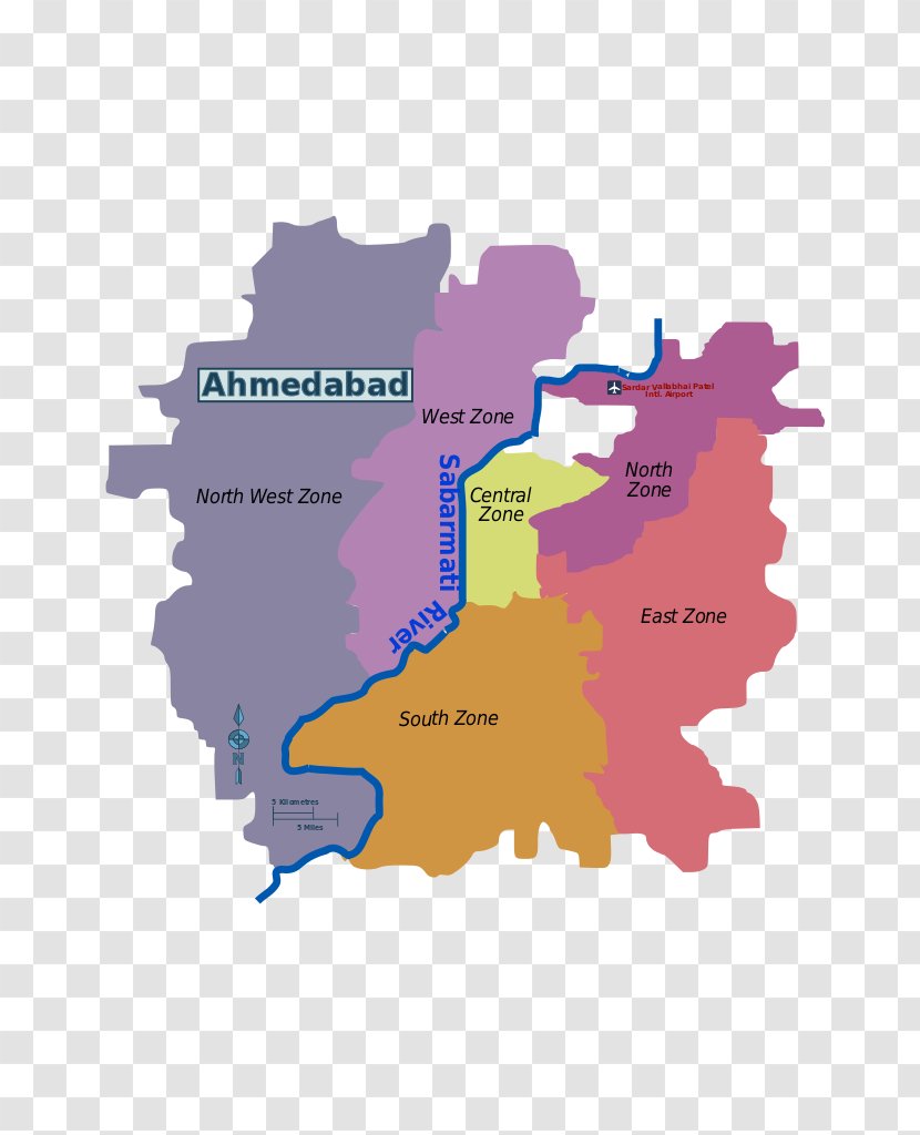 Ahmedabad District City Map - Wikivoyage Transparent PNG