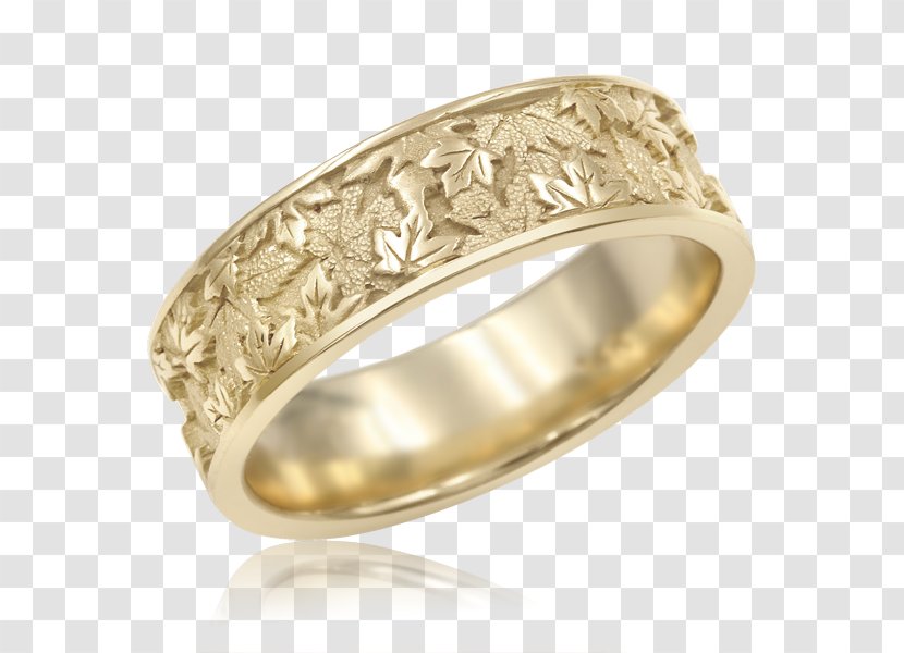 Wedding Ring Maple Leaf Gold - Solitaire Bird In Rodrigues Transparent PNG