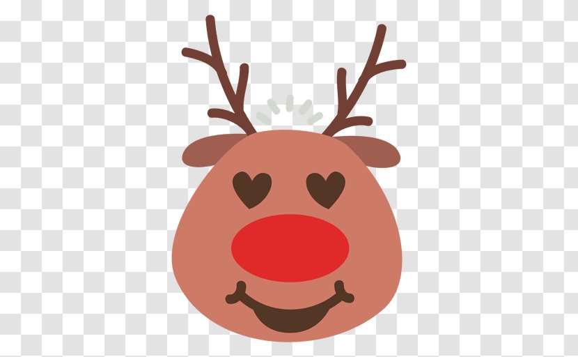 Reindeer Rudolph Santa Claus Clip Art - Christmas - Vector Transparent PNG