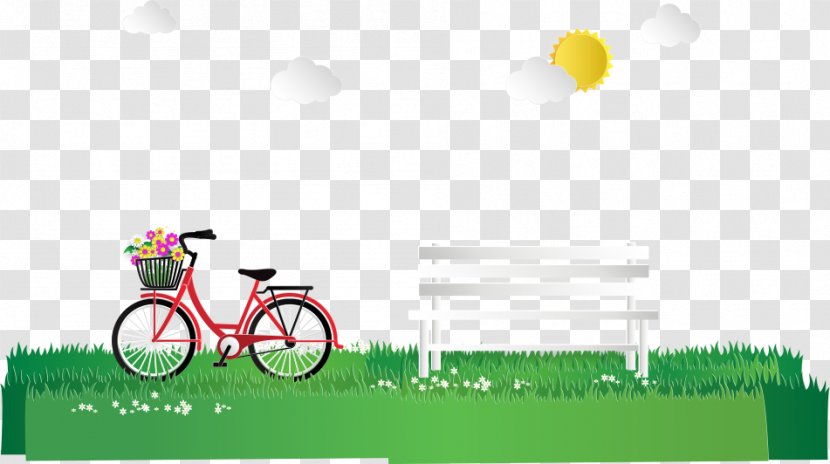 Folding Bicycle Illustration - Green - Vector Grass Transparent PNG