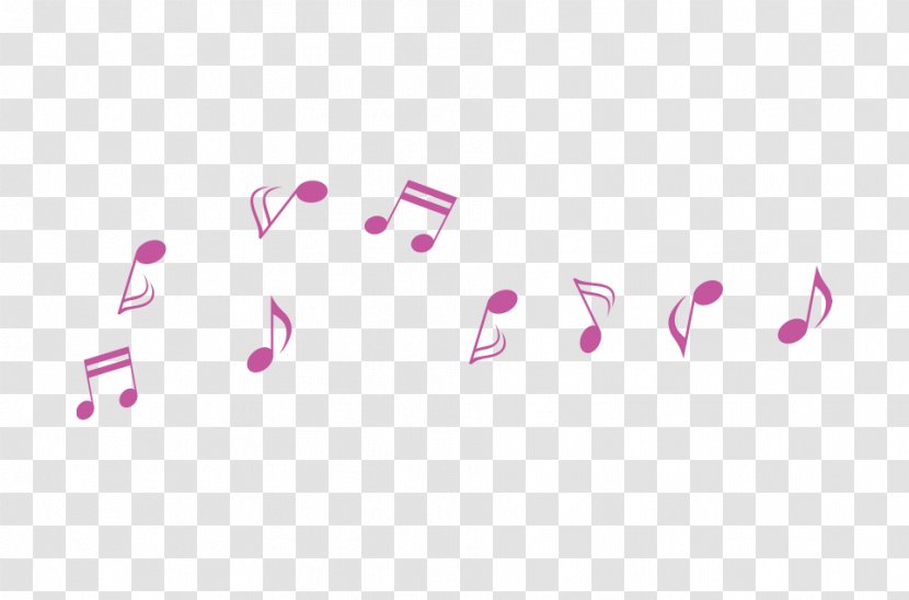 Musical Note Staff Symbol Notation - Watercolor - Pink Notes Transparent PNG