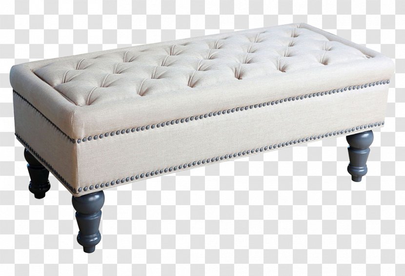 Ottoman Stool Furniture - Table - Fabric Bed End Wood Rivets Transparent PNG
