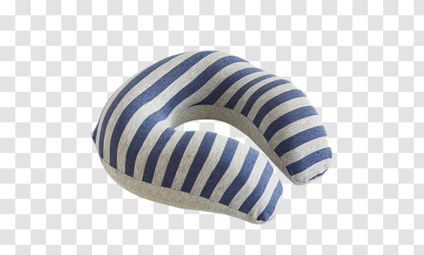 Shenzhen Cotton Memory Foam - Neck - Blue-gray Striped Fashion U-pillow Transparent PNG